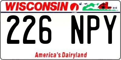 WI license plate 226NPY
