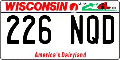 WI license plate 226NQD