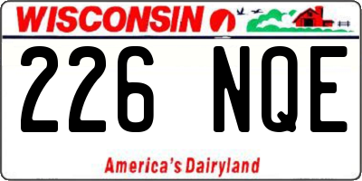 WI license plate 226NQE