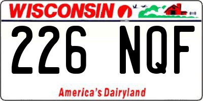 WI license plate 226NQF