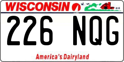 WI license plate 226NQG
