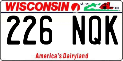 WI license plate 226NQK