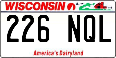 WI license plate 226NQL