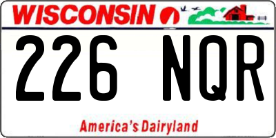 WI license plate 226NQR