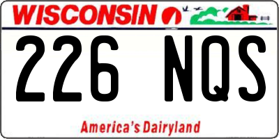 WI license plate 226NQS