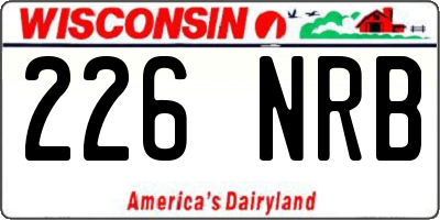 WI license plate 226NRB