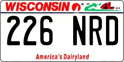 WI license plate 226NRD