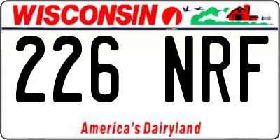 WI license plate 226NRF