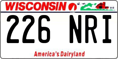WI license plate 226NRI