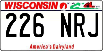 WI license plate 226NRJ