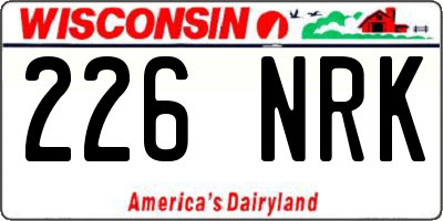 WI license plate 226NRK
