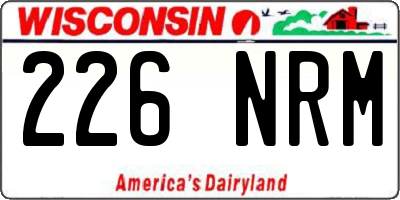 WI license plate 226NRM