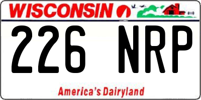 WI license plate 226NRP