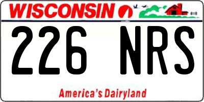 WI license plate 226NRS