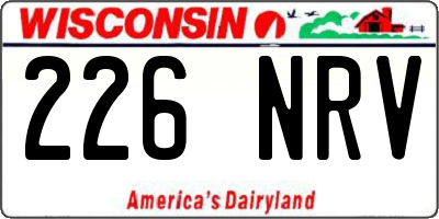 WI license plate 226NRV
