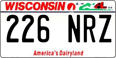 WI license plate 226NRZ