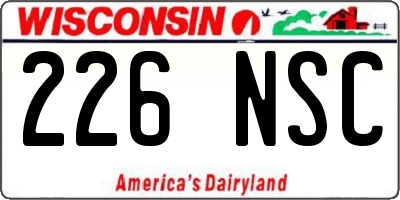 WI license plate 226NSC