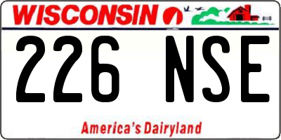 WI license plate 226NSE