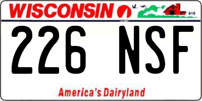 WI license plate 226NSF