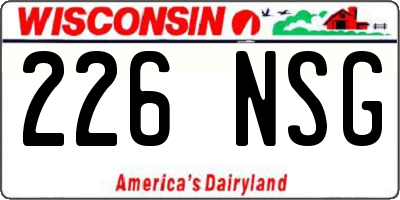 WI license plate 226NSG