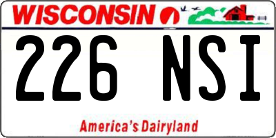 WI license plate 226NSI