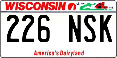 WI license plate 226NSK