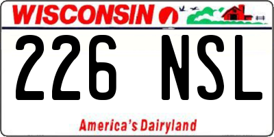 WI license plate 226NSL