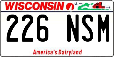 WI license plate 226NSM