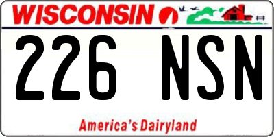 WI license plate 226NSN