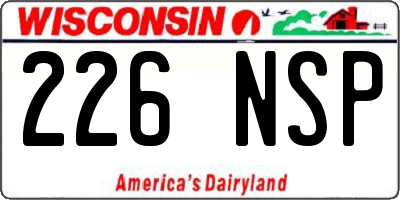 WI license plate 226NSP