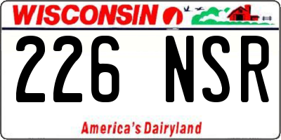 WI license plate 226NSR