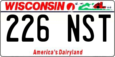 WI license plate 226NST