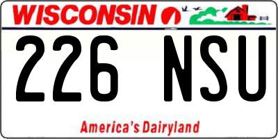 WI license plate 226NSU