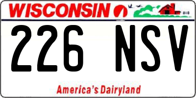 WI license plate 226NSV