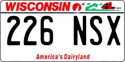 WI license plate 226NSX