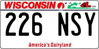 WI license plate 226NSY