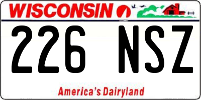 WI license plate 226NSZ