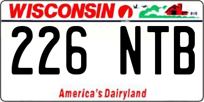 WI license plate 226NTB