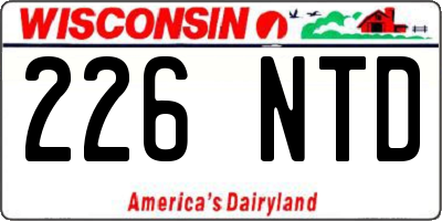 WI license plate 226NTD