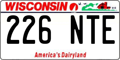 WI license plate 226NTE