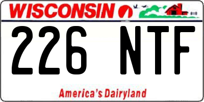 WI license plate 226NTF