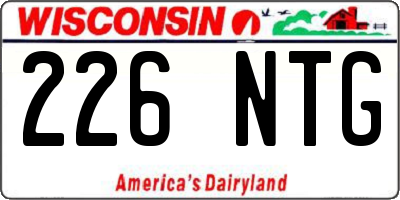 WI license plate 226NTG