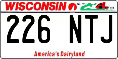 WI license plate 226NTJ