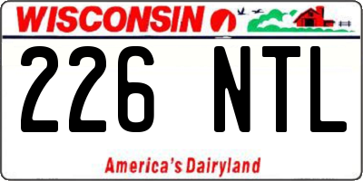 WI license plate 226NTL