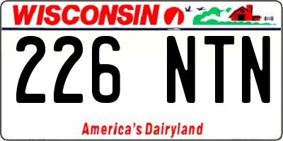 WI license plate 226NTN