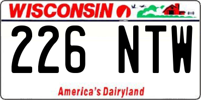 WI license plate 226NTW