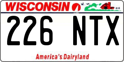 WI license plate 226NTX