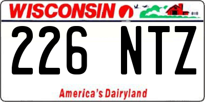 WI license plate 226NTZ