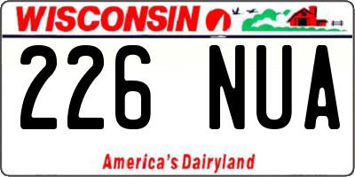 WI license plate 226NUA