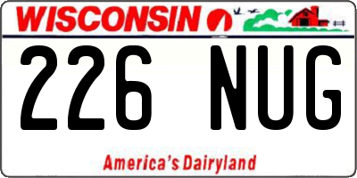 WI license plate 226NUG